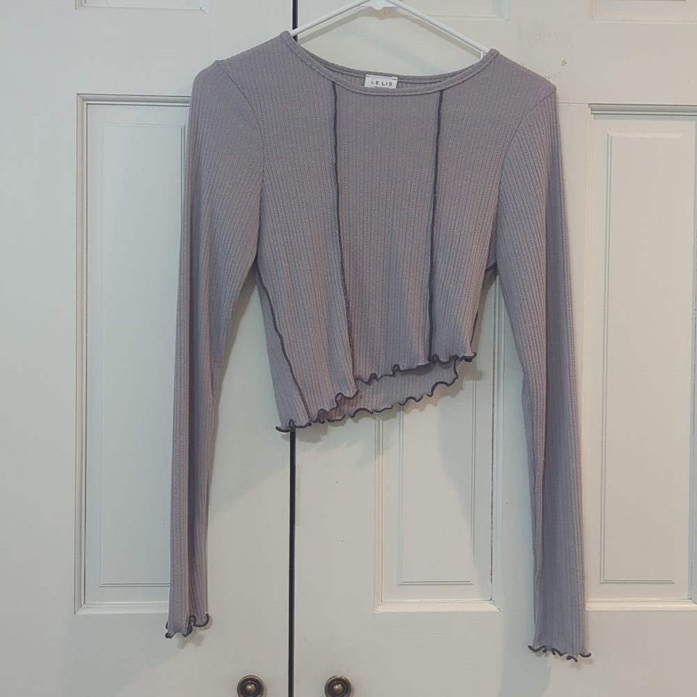 LE LIS Women's Long Sleeve Assymetrical Top